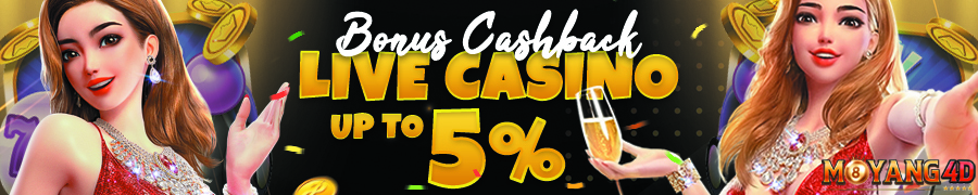 bonus cashback live casino 5%